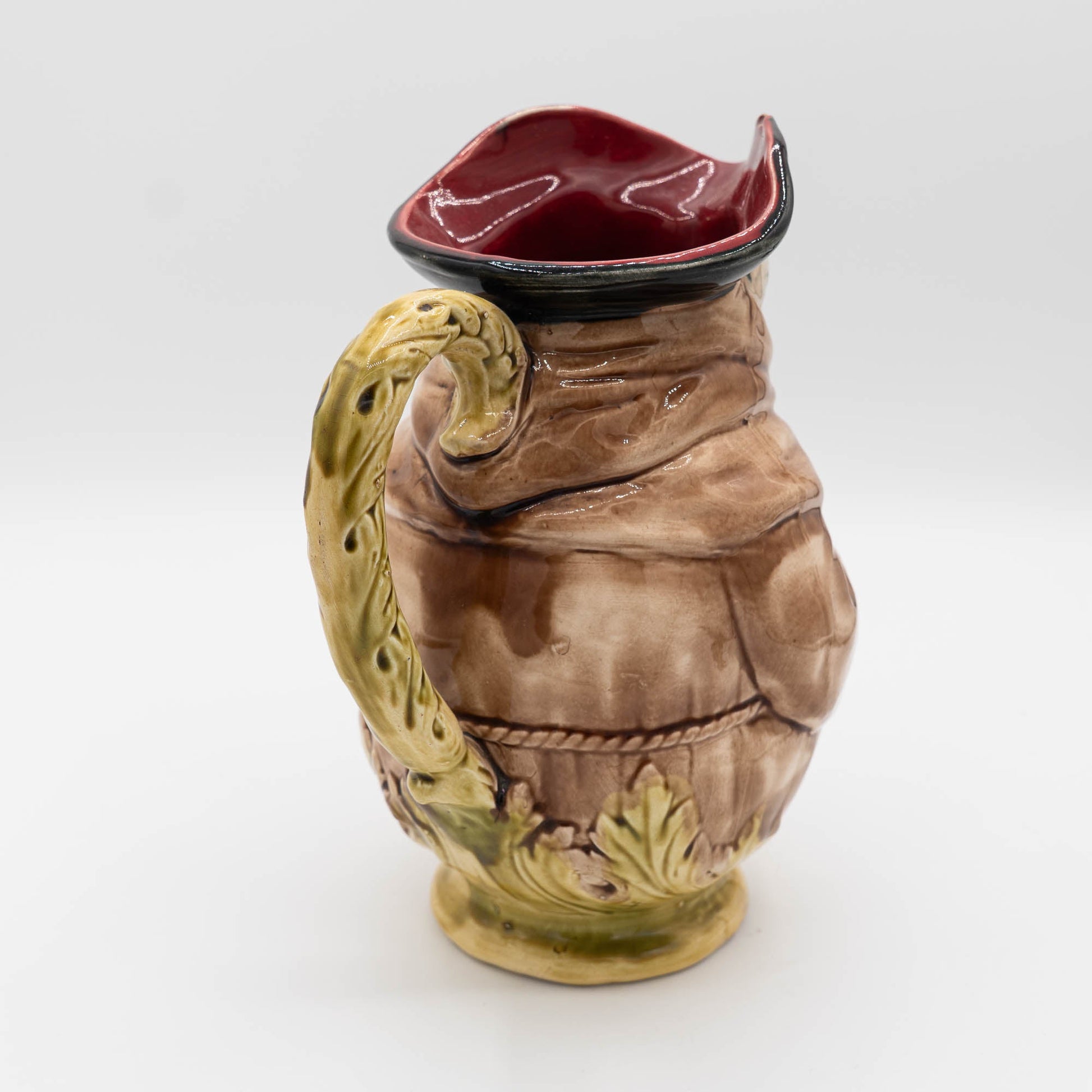 Adorable Laughing Monk Majolica Pitcher - Onnaing - c1890s - The Vintage Tales