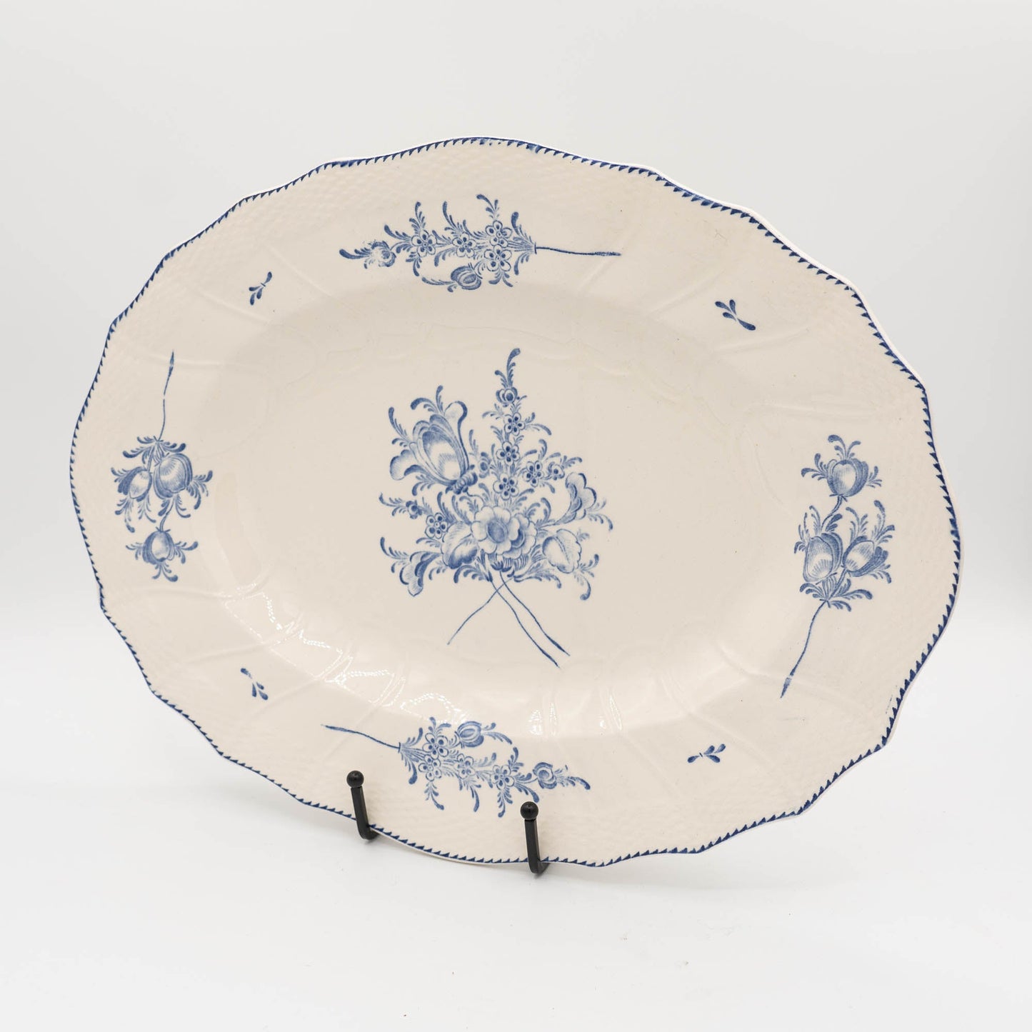 Antique Blue Serving Plate - Boch Frères La Louvière - 1880s - The Vintage Tales