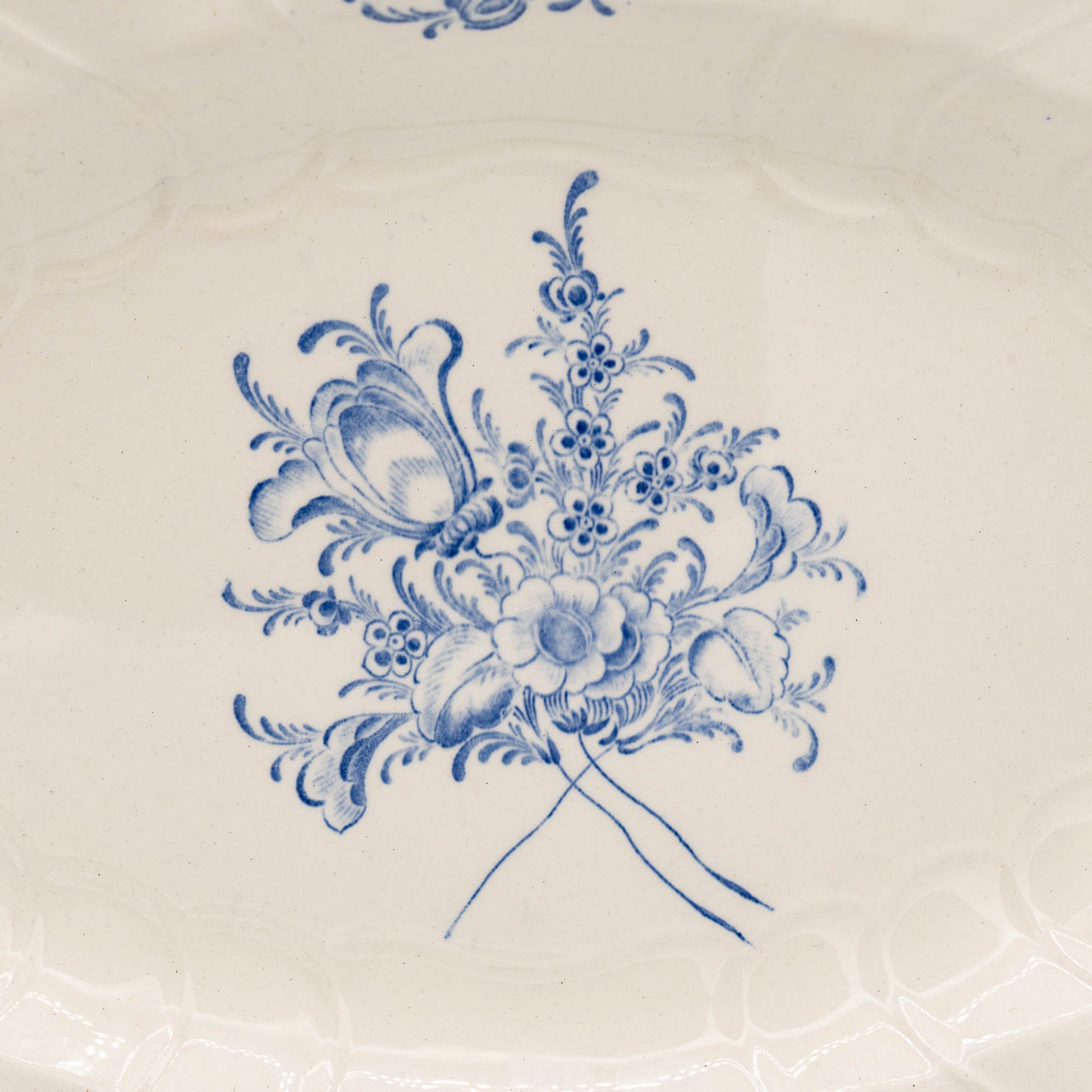 Antique Blue Serving Plate - Boch Frères La Louvière - 1880s - The Vintage Tales