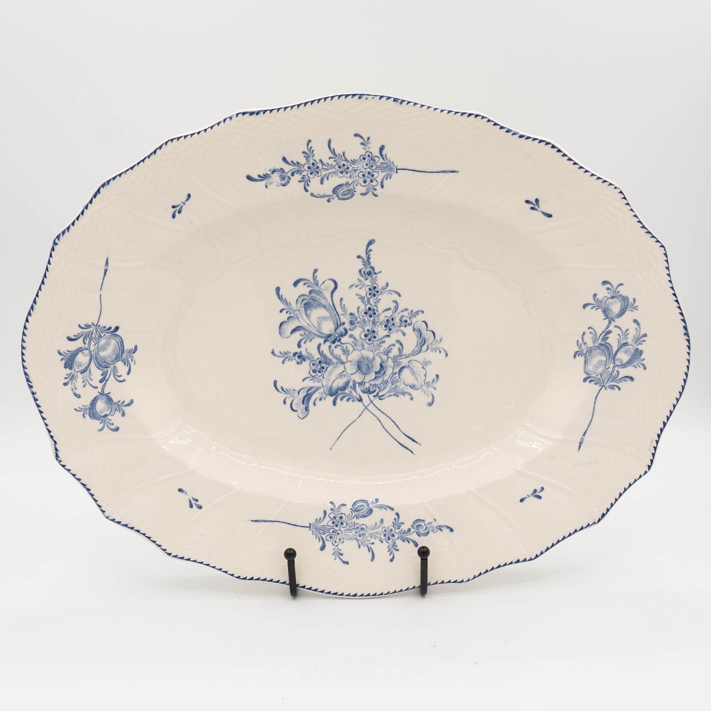 Antique Blue Serving Plate - Boch Frères La Louvière - 1880s - The Vintage Tales