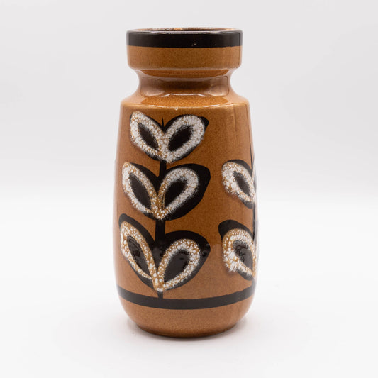 Beautiful Vase in Light Brown with Leave Decor - Form 242 - 22 - Scheurich - c.1970s - Vase - The Vintage Tales