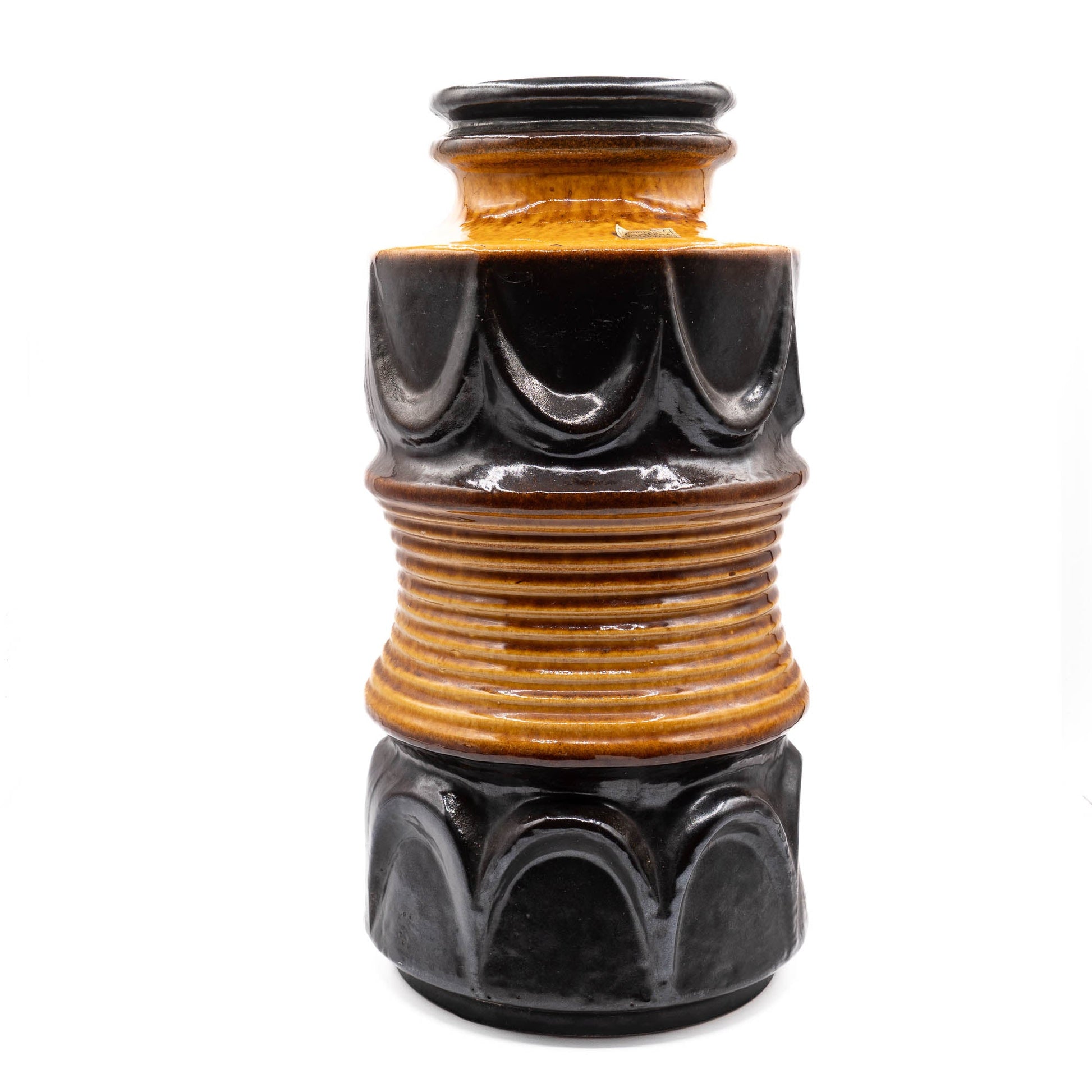 Floor Vase 7911 - 40 - Ethnic Decor in Light and Dark Brown - Carstens Tönnishof - c1960s - Floor Vase - The Vintage Tales