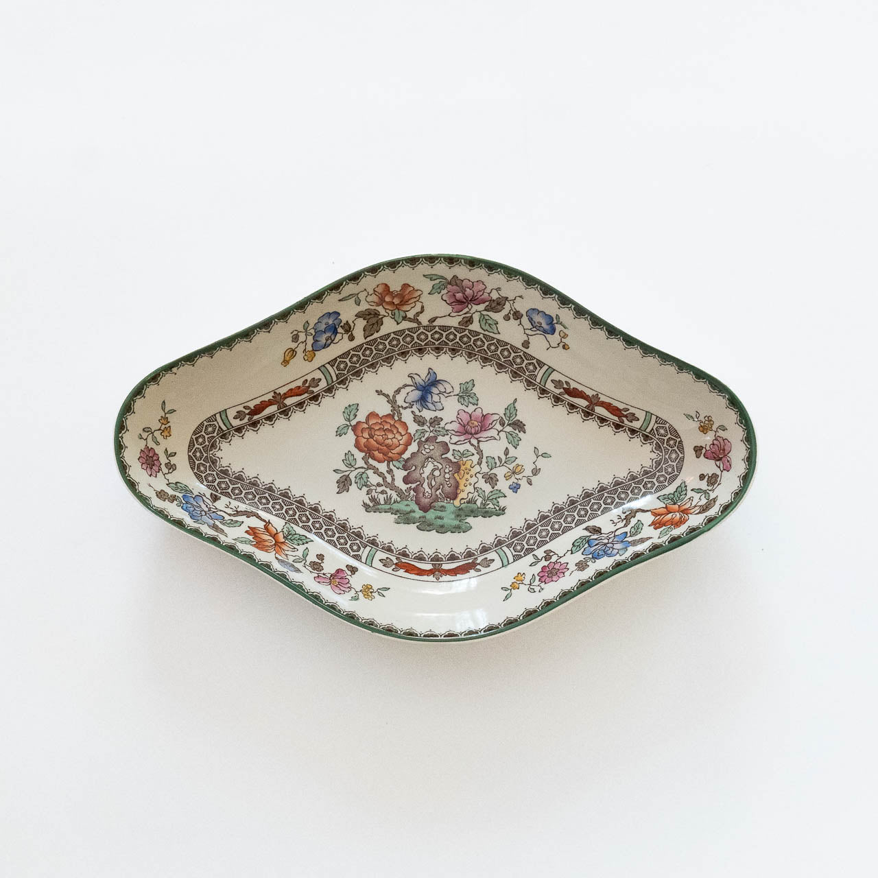 Oblong Pickle Dish - Chinese Rose - Spode - Ravier - The Vintage Tales