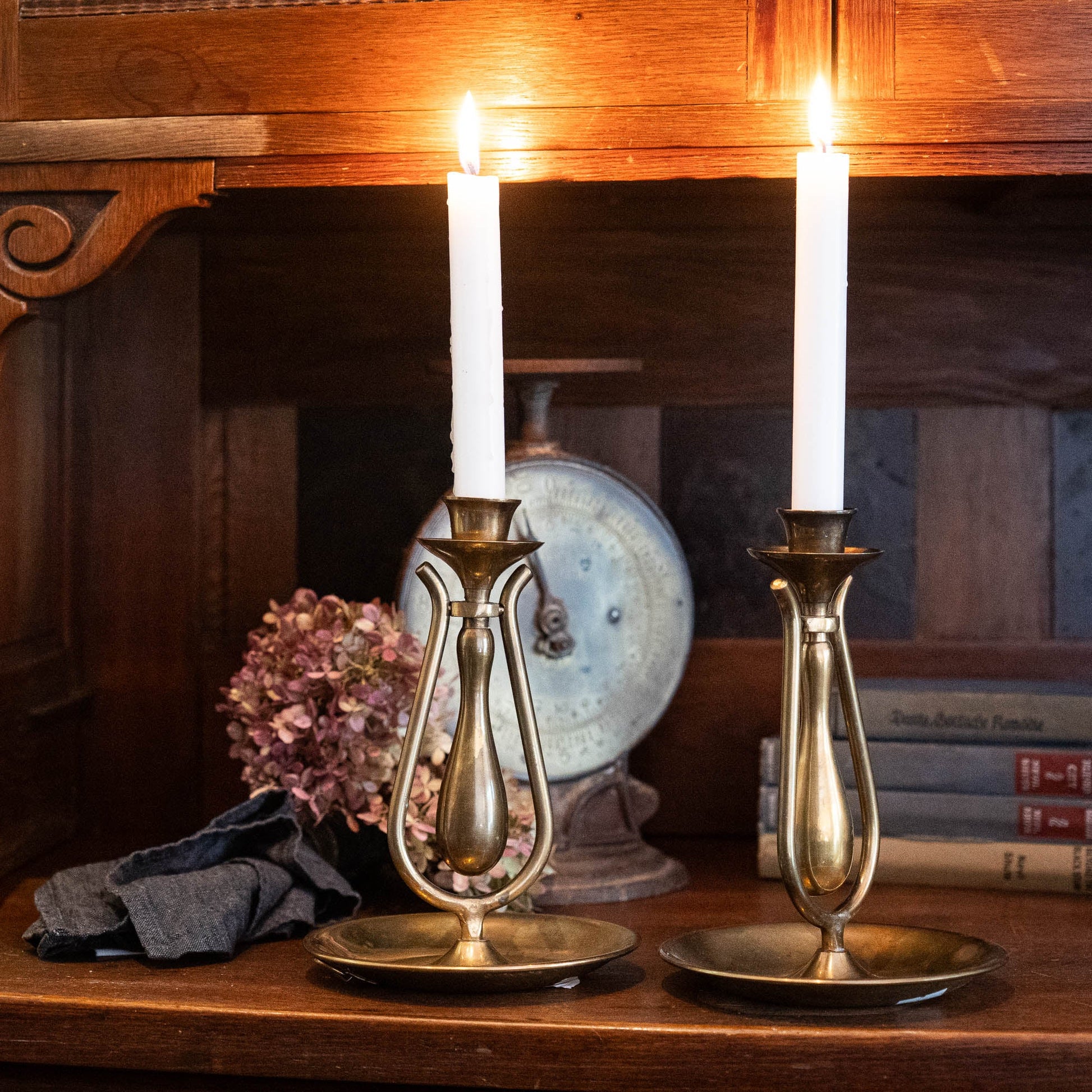 Set of Two Vintage Swivel Candlestands - Brass - 1950s - The Vintage Tales